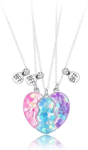 2-3Pcs Cute Half Broken Heart Koala Panda Engraved Pendant Necklace for Best Friend Women Men Lovely Love Heart Animal Necklace Friendship Jewelry Birthday Gift