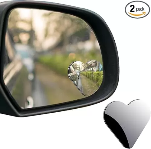 2pcs Heart Shaped Blind Spot Mirrors, Universal Fit Car Blind Spot Mirrors Frameless Glass Convex Rearview Car Blind Spot Mirror Car Side Mirrors Blind Spot for Car SUV Truck Accessories
