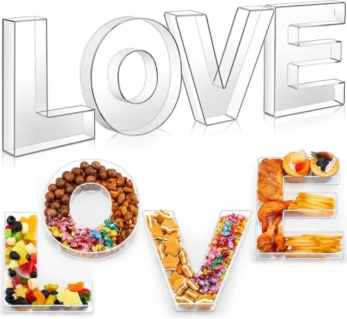 4 Pcs Acrylic Love Charcuterie Board Mother