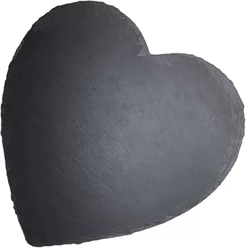 ABOOFAN Heart Shaped Slate Cheese Boards Steak Board Tray Stone Wedding Valentines Day Serving Platter for Cheese Meat Appetizers Dried Fruits 25x25cm