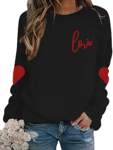 AIIWEIS Valentine Sweatshirt for Womens Love Heart Grahic Long Sleeve Shirt Casual Valentines Gifts Pullover Tops