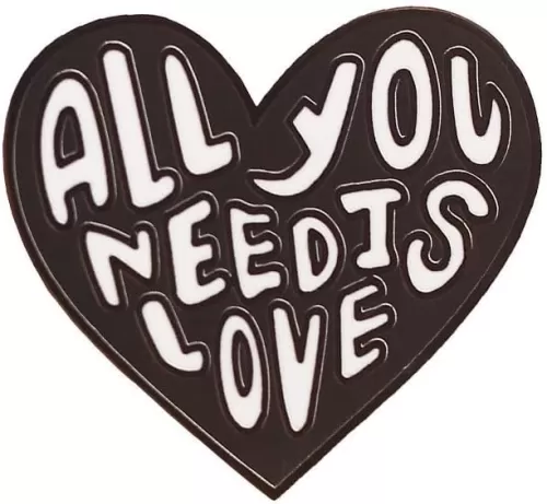All You Need Is Love Heart Shaped Enamel Pin Metal badge brooch Accessory for Clothing, Backpacks