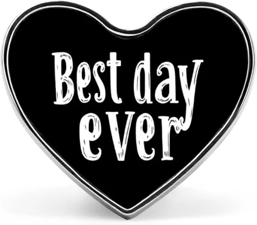 Best Day Ever Heart Lapel Pin Personalized Brooch Badge Hat Clothing Jewelry for Men Women Wedding Party