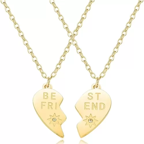 Best Friends Heart Necklace Set Stainless Steel Friendship Necklaces Birthday Graduation Jewelry Gift