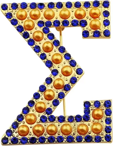 CHOORO Sorority Heart Brooch Pin - Greek Sorority Jewelry Gift (Z Golden Brooch)