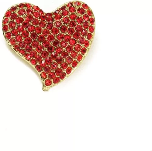 Cute CZ Heart Brooch Pin for Women Teen Girls Elegant Crystal Rhinestone Hearts Lapel Pins Dance Party Wedding Jewelry Dress Suit Clothes Accessorie for Her Wife Daughter Birthday