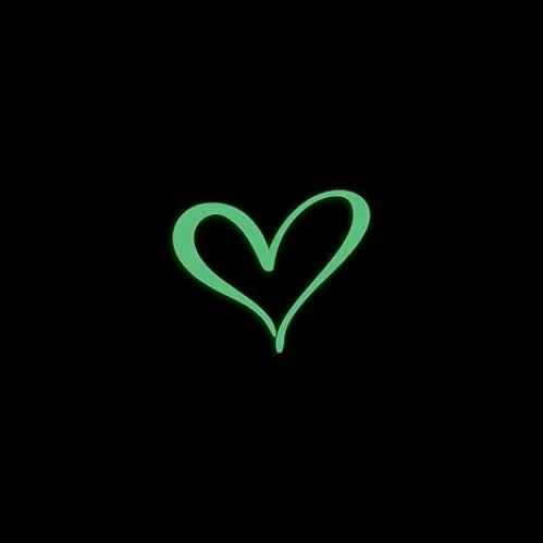 Cute Heart Love Symbol Style 41 Glow in The Dark Sticker Decal for Phone Tablet Laptop Car Truck Window | 3" Sticker | Green