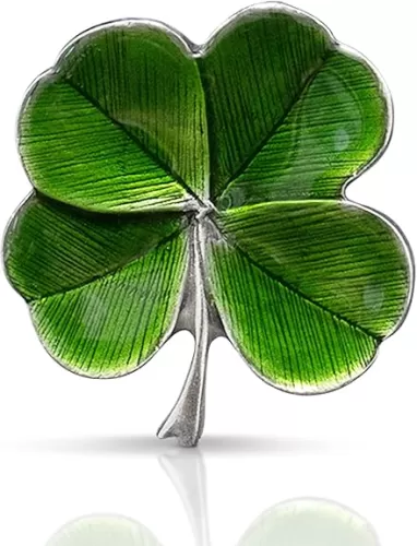 DANFORTH Four Leaf Clover Lapel Pin | Handcast Pewter Shamrock Lapel Pin, 3/4", Made in USA by Vermont Artisans | Lucky Irish Souvenir, St. Patricks Day Accessories