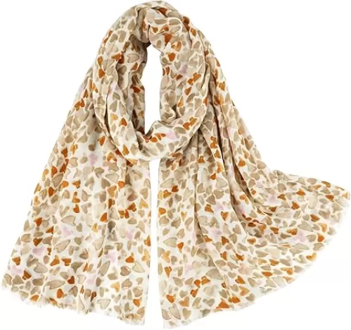 E-Clover Scarf for Women Lightweight Cotton Heart Scarves Fashion Shawl Wraps Head Scarf