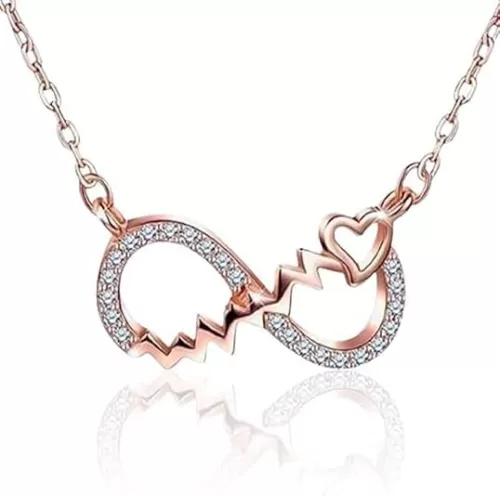 ERRAY Sterling Silver Necklaces for Women – Infinity Heart, Angel Wing Cross & Rose Gold Plated Cross Pendant – Elegant Jewelry Gift for Wife, Girlfriend & Mom, fathers day gifts