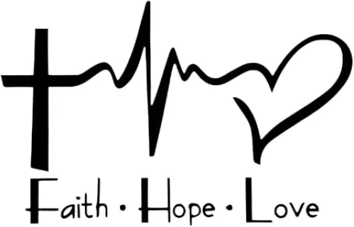 Faith Hope Love Heartbeat Decal, Inspiring Cross Heart Vinyl Sticker for Car Window Bumper, Waterproof Vinyl Decal for Vehicle Wall Laptop Tablet Waterbottle, Car Accessories (Black)