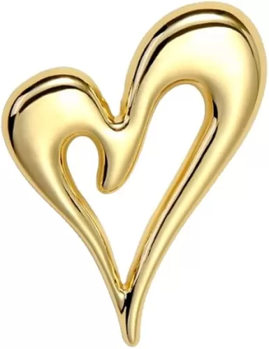 Gold Hollow Heart Brooch Lapel Pins for Women Dress Hat Bag Suit Tie Clothing Jewelry Accessories Fashion Brooches Promise Love Wedding Statement Dangcing Party Ceremony Banquet Decoration Girlfriend