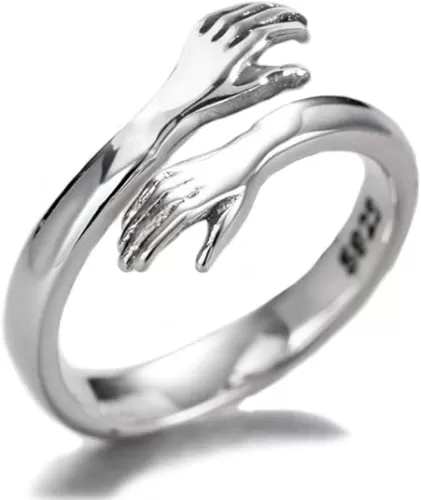 Helen de Lete Original Come to My Arm 925 Sterling Silver Adjustable Hug Ring for Both Men and Women