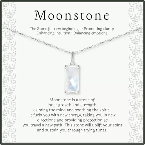 HOPE LOVE SHINE New Beginnings Rainbow Moonstone Sterling Silver Necklace for Women