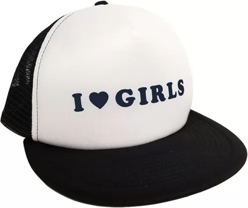 I Heart Girls Trucker Hat - Blue-Gray Logo