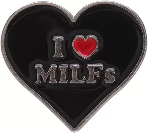 I love MILFs Hot DADS Hot Moms Spicy Mom heart shaped Enamel Lapel Pin brooch badge Jewelry accessories