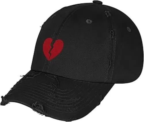 JPAK Broken Heart Vintage Dad Hat Frayed Embroidered Cap Symbol Logo