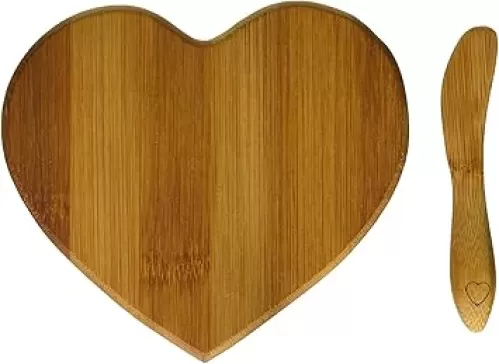 Kate Aspen Tastefully Yours' Heart-Shaped Bamboo Cheese Board - Total 48 Sets