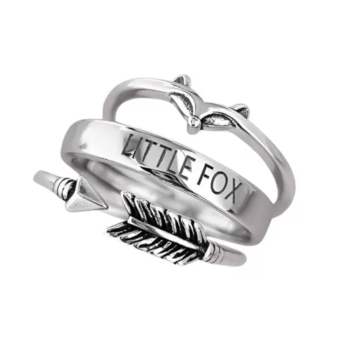 Little Fox Ring Set Once Upon a Broken Heart, Evangeline Fox, OUABH Merch, Evangeline Jacks, Book Ring