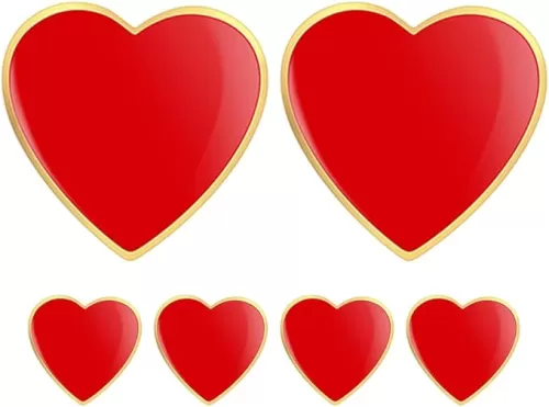 LOGOFUN 6PCS Heart Pins Valentine