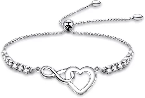 Love Symbol Charm Adjustable Bracelet Infinity Heart Symbol Charm Bracelet Love Friendship Jewelry Gift Birthday Gift