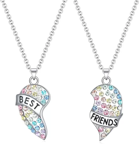 luomart Best Friends Necklace Gift, Heart BFF Friendship Necklaces Jewelry Gifts for Women