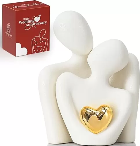 Mini Couple Statue Tv Stand Decor Items for Living Room, Abstract Sculpture Knick Knacks Home Decor Couples Love Office Show Pieces- For Bedroom Romantic Gifts for Valentine Anniversary Birthday
