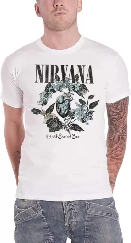 Nirvana T Shirt Heart Shape Box Band Logo Official Mens White