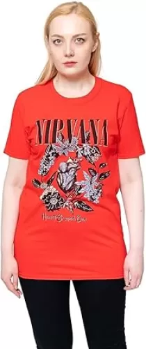 Nirvana T Shirt Heart Shaped Box Band Logo Official Mens Red Size XL