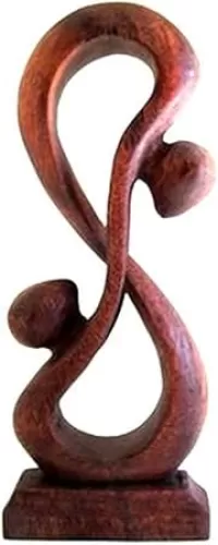 OMA Infinity Symbol Sign Decor Wooden Sculpture Love Statue Unity and Hug Forever Indivisible Love Wooden Abstract Art Home Decor Gift Statue