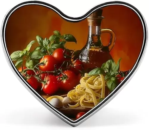 Pasta Ingredients Badge Pin Heart Brooch Lapel Pins Collar Pins for Dress Jacket Backpack Decor