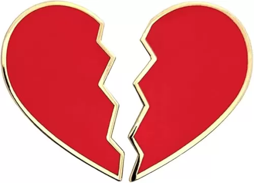 Pinsanity Broken Heart Enamel Lapel Pin