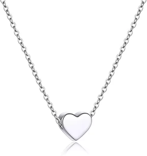 PROSILVER Dainty 925 Sterling Silver Necklace Heart/Round/Star/Moon/Triangle/Vertical Bar Pendant Necklace For Women, 16"-18" Adjustable, Come with Box