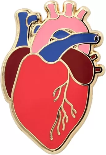 REAL SIC Anatomical Heart Pin - Realistic, Scientific Heart Enamel Pin - Lapel Pin for Valentine