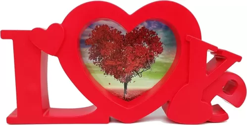MCCXXII Red Heart Picture Frames LOVE Frame 3D Stereoscopic Feeling Fashionable. for 4x4 inch Photo. Plastic Frame, For Wall and Table.