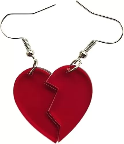ROSTIVO Broken Heart Earrings for Women Cute Acrylic Dangle Earrings