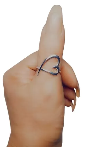 Sterling Silver Heart Thumb Ring, Sterling Silver Heart Ring, Heart Ring For Women, Open Heart Ring, heart thumb ring, Valentines (10)