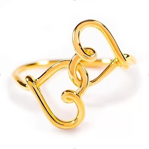 STORYJEWELLERY Heart Ring, 18K Gold Plated Rings for Women, Love Ring, 925 Sterling Silver Rings, Gifts for Women