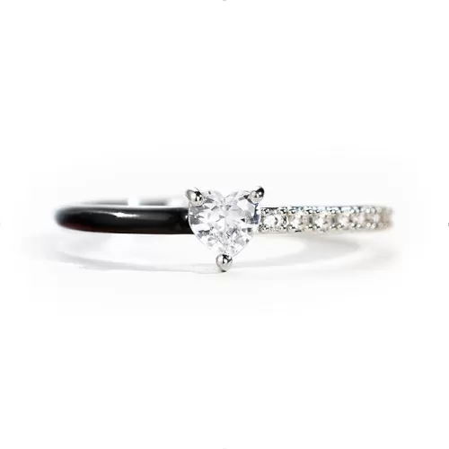 STORYJEWELLERY Purity Ring, Love Ring, Heart Rings for Women, Promise Rings for Her, Dainty 925 Sterling Silver Rings for Women, Inspirational Gifts for Women