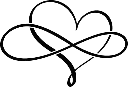 Vinyl Wall Decal Love Forever Heart Symbol of Infinity Stickers Large Decor (2960ig) Black