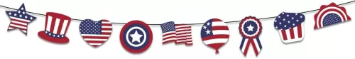 3 Sets Patriotic Independence Day Decorations - American Flag Themed Party Banners with Stars, Hats, Hearts & Balloons for 4th of July & Labor Day Celebrations