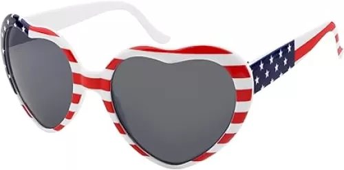 4th of July Heart Sunglasses for Women Men Patriotic Heart Glasses American Flag Sunglasses Fourth of July Party Favors USA Themed Accessories Glasses