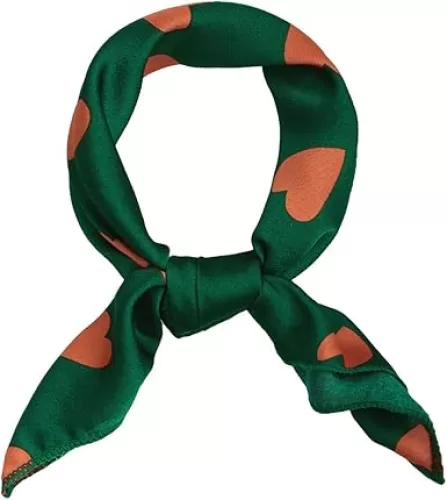 Allegra K 50cm Women Love Heart Small Square Scarves Kerchief Head Neck Scarf Neckerchief