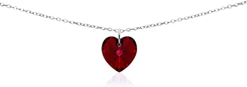 B. BRILLIANT Sterling Silver European Crystal Heart Short Choker Necklace for Women