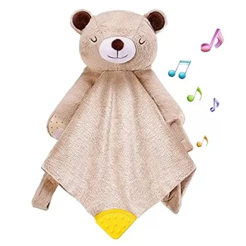 BEREST Baby Cry Sensor Sleep Soother, Heartbeat Bear Blanket Comforter Toy, Reduce Night Time Wake Ups, Helps Newborns Go to Sleep Faster & Stay Asleep Longer, Great Nursery Decor Infants Shower Gifts