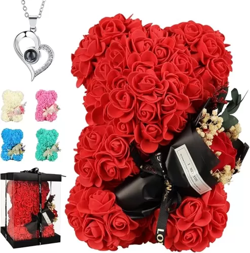 Birthday Gifts for Women, Rose Bear Gifts for Mom from Daughter Son, Mother