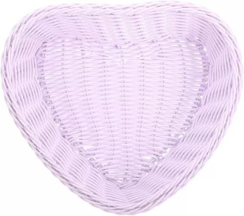 Cabilock Heart Shaped Rattan Basket - Extra Large Desktop Storage for Snacks, Fruits, and Treats - Stylish Pink Heart Basket for Home, Office, and Valentine’S Day