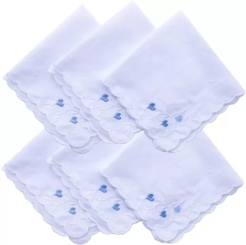 CoCoUSM Womens Handkerchiefs Lace Embroidered Cotton Handkerchiefs Bulk