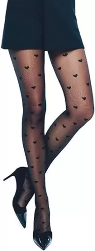 Conte Tights Heart Patterned Sheer Pantyhose Bonheur 20 Den