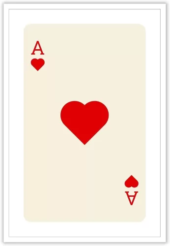 Dcvjiy Trendy Ace Of Hearts Red Poster Retro Playing Card Canvas Wall Art Cute Aesthetic Prints Painting Modern Preppy Eclectic Aesthetic Wall Decor For Home Bedroom Dorm 12x16in Unframed